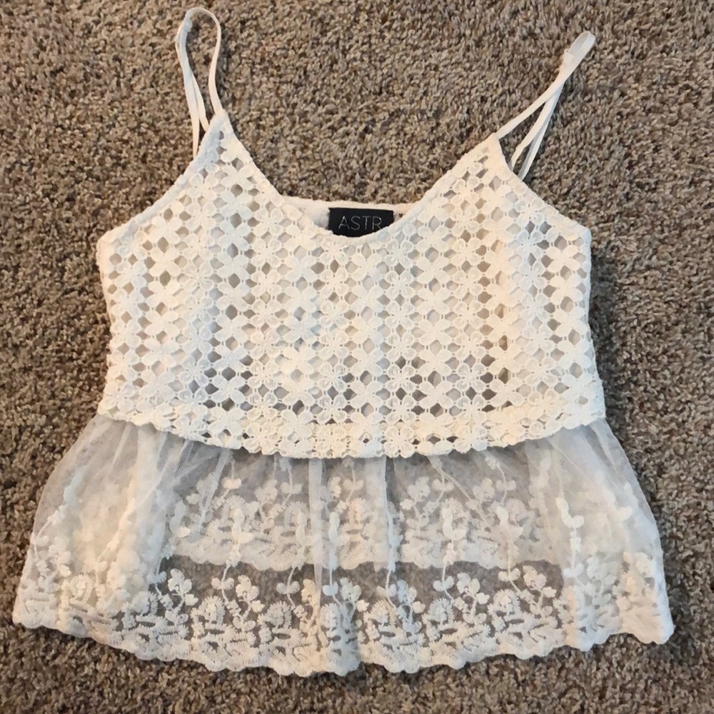 ASTR floral crochet tank top